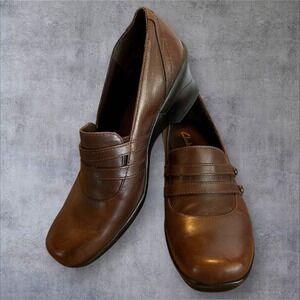 Clarks Dark Brown Sugar Leather Casual Women's Shoes Size 8.5 M‎